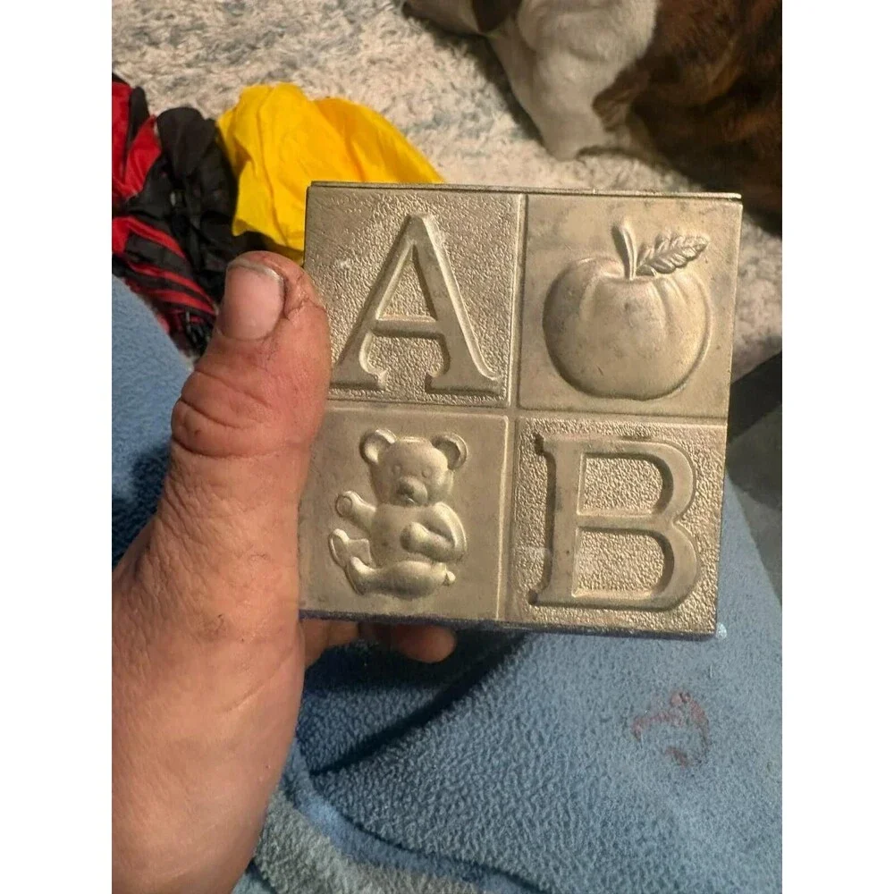 Gorham Silver Plate Baby Block Still Bank abcd